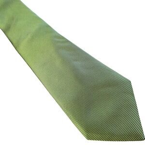 Henry A Davidson Mens Necktie Lime Green Silk Striped Formal Business Tie